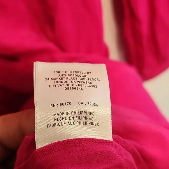 P.5 Anthropologie Gina Keyhole Moulinette Soeurs Bright Pink  Dress Size 14 - Picture 5 of 6